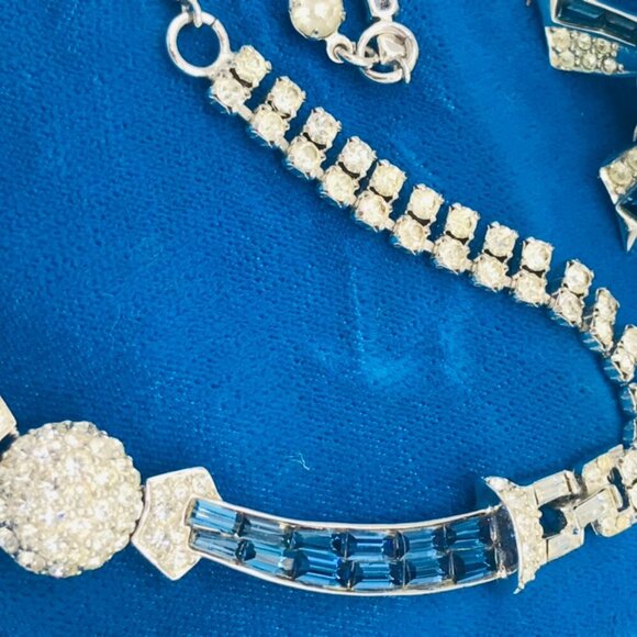 Rare Marcel Boucher Pavé Hemisphere or Pom Pom Necklace and Earrings Set - Picture 5 of 16